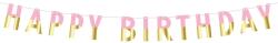  Rózsaszín-arany happy birthday zászlófüzér