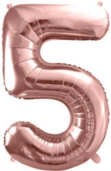  5 szám rosegold fólia lufi