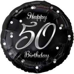  Fekete-ezüst 50-es fólia lufi - partyzunk