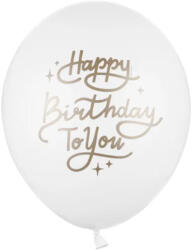  Feher-arany szülinapi latex lufi