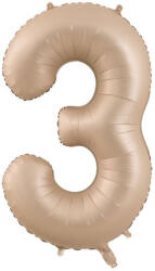  3 szám karamell barna lufi - partyzunk