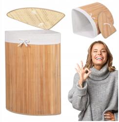 Springos Bambusz Szennyestartó Kosár Sarok Fedéllel Nagy 80L (HA0063)