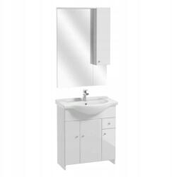Deftrans Szekrény mosdó tükörrel és világítással 185x70 cm fehér komplett szett (Malibu 106-Z-07501)