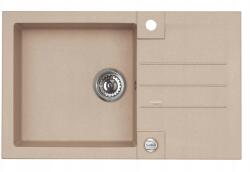 Alveus Rock gránit mosogató, bézs, egymedencés, 780x480mm, 30 év garancia (1203055)