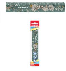 Erich Krause Natural Life műanyag vonalzó - 15 cm - zöld virágos (FR-55426)