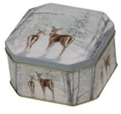 GAW Karácsonyi konyhai fémdoboz - téli erdő őzikékkel - 10, 3x5, 5 cm (VR-7511-041)