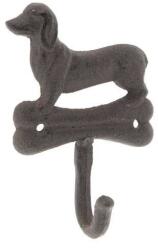 Clayre & EEf Tacskó kutyás öntöttvas fogas - 1 akasztós 15x4x10 cm (VR-6Y3044)