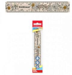 Erich Krause Natural Life műanyag vonalzó - 15 cm - világosbarna virágos (FR-55469)