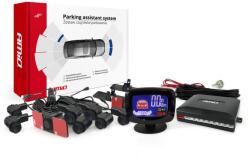 AMiO Tolatóradar Grafikus Led Kijelzővel 8 Darab Fekete 16.5 mm-es Szenzorral