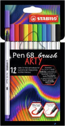 STABILO Ecsetirón készlet, STABILO 'Pen 68 brush ARTY', 12 különböző szín (568/12-21-20)