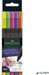 Faber-Castell Tűfilc készlet, 0, 4 mm, FABER-CASTELL "Grip", 5 különböző neon szín (151603)