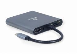 Gembird USB Type-C 6 az 1-ben többportos adapter (Hub3.1 + HDMI + VGA + PD + kártyaolvasó + sztereó hang), asztroszürke (A-CM-COMBO6-01)