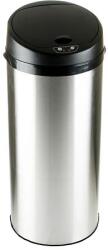  Szenzoros szemetes, rozsdamentes acél, kör alakú, 30 l, ezüst-fekete (UVV06) - webpapir