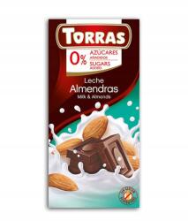 TORRAS Tejcsokoládé cukormentes mandulával 75 g Torras (8410342005632)