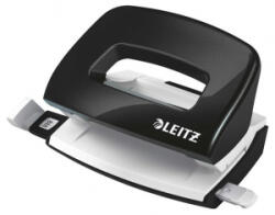 Leitz Lyukasztó, kétlyukú, 10 lap, fém, mini, 'Nexxt Wow', fekete (E50601095) (E50601095)