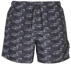 EA7 Férfi fürdőruha, m-es monogramos újságmintás boxeralsó, 7M000510-AF13059-MC085, L INTL, Fekete (M7M000510_02_L)