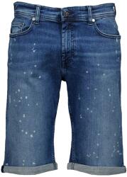 Karl Lagerfeld Viseltes hatású farmer bermuda nadrág, Sötétkék, W31-L30 (2658200552832-690-W31-L30)