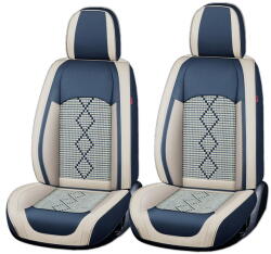 Carguard Husa scaun Huse auto premium 5 locuri Carguard Deluxe piele ecologică perforată și textil - albastru - alb (HSA015) - vexio