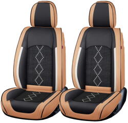 Carguard Husa scaun Huse auto premium 5 locuri Carguard Deluxe piele ecologică perforată și textil - maro caramel (HSA017) - vexio