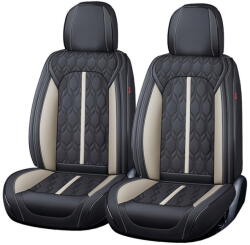 Carguard Husa scaun Huse auto premium 5 locuri Carguard Deluxe piele ecologică perforată - negru - alb (HSA023) - vexio
