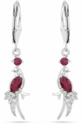  Ezüst Fülbevaló Thai Rubinnal - 1.12 Karát