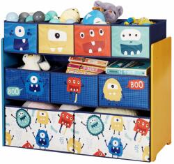 Ginger Home Játékszervező gyerekeknek 9 textil dobozzal - Tárolópolc gyerekszobába, MONSTER modell (TF6061)