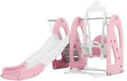 Gyerek csúszda hintával és kosárpalánkkal inSPORTline Nebelino rózsaszín