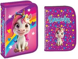 S-Cool Penar cu rechizite S. Cool - Rainbow Unicorn, cu 1 fermoar, 32 piese (SC2896) Penar