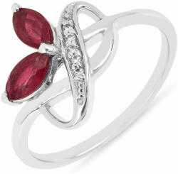  Ezüst Gyűrű Thai Rubinnal és Cirkónia Kövekkel