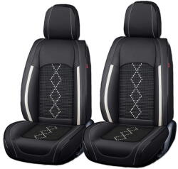 Carguard Husa scaun Huse auto premium 5 locuri Carguard Deluxe piele ecologică perforată și textil - negru - alb (HSA016)