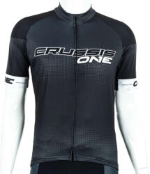 Rövid ujjú kerékpáros felső Crussis ONE fekete/fehér M