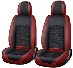 Carguard Husa scaun Huse auto premium 5 locuri Carguard Deluxe piele ecologică perforată și textil - roșu închis - negru (HSA020) - pcone