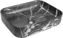 INVENA Florina mosdótál 51x40 cm négyszögletes mosdótálak fekete-szürke/kő CE-40-723 (CE40723)