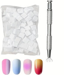  Fém Körömdíszítő Szivacs Fogó Eszköz 50 Darab Cserélhető Mini Tofu Blokk Szivaccsal Ombre Körömdíszítéshez, Manikűr Kellékek és Kiegészítők