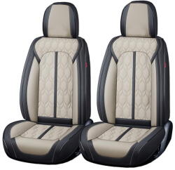 Carguard Husa scaun Huse auto premium 5 locuri Carguard Deluxe piele ecologică perforată - negru - crem (HSA027)