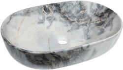INVENA Korfu mosdótál 60x42 cm ovális mosdótálak szürke/kő-kék fényes CE-34-722 (CE34722)