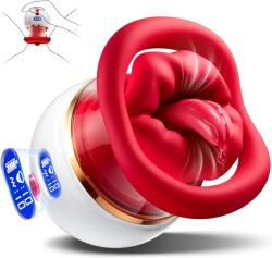 SuperLove 5in1 Sucking, Licking, Heating & Vibrating Mouth Pleaser Red Vibrator