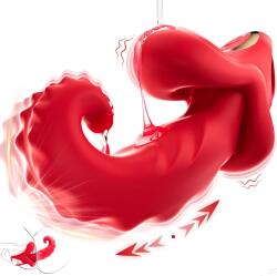 SuperLove G-Spot Tongue Thrusting Dual Vibrator with App Red Vibrator