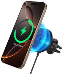 Spigen OneTap Pro 4 MagSafe Car Mount Charger, black - Wireless / Air Vent (ACP08542) - pcone