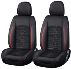 Carguard Husa scaun Huse auto premium 5 locuri Carguard Deluxe piele ecologică perforată și textil - negru - rosu închis (HSA018) - pcone