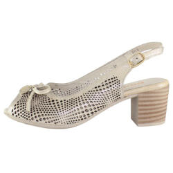 Dogati Sandale dama, Dogati, 804-11-Bej, elegant, piele naturala, cu toc, bej (Marime: 36)