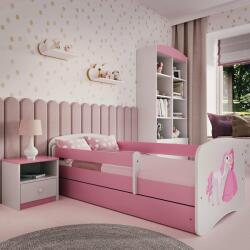 Kocot Kids Pat pentru copii cu barieră Ourbaby - Prințesă cu ponei