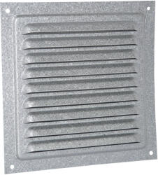 Dalap Galvanizált szellőzőrács karima nélkül, rovarhálóval és fix zsaluval 125x125 mm (549)