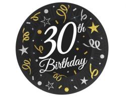  Happy Birthday 30 B&C papírtányér 6 db-os 18 cm (MLG164541) - sandori