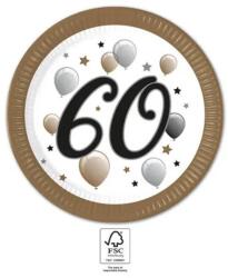  Happy Birthday 60 Milestone papírtányér 8 db-os 23 cm FSC (PNN95617) - sandori