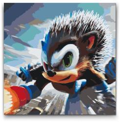  Festés számok szerint - Sonic, a sündisznó Méret: 50x50cm, Keretezés: Kartonlemezen