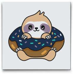  Festés számok szerint - Lassúmozduló egy fánkban Méret: 30x30cm, Keretezés: Kartonlemezen