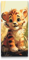  Festés számok szerint - Tigris kölyök Méret: 40x80cm, Keretezés: Keret nélkül (csak a vászon)