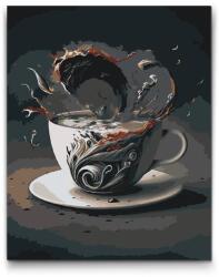  Festés számok szerint - Kávé cunami Méret: 30x40cm, Keretezés: Keret nélkül (csak a vászon)