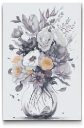  Festés számok szerint - Lila virágok üvegvázában 2 Méret: 20x30cm, Keretezés: Kartonlemezen